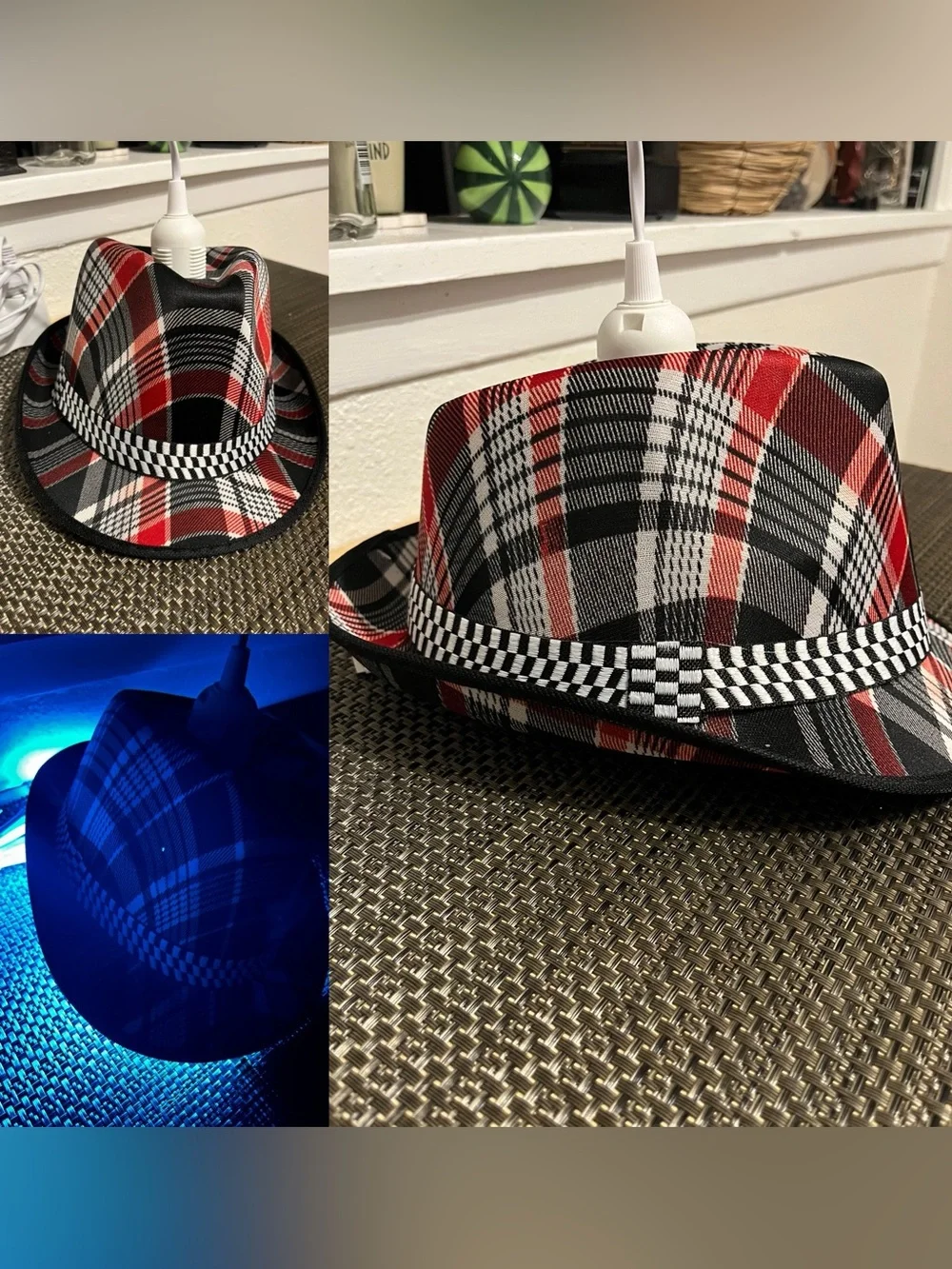 Plaid Hat Pendant Light - NEW